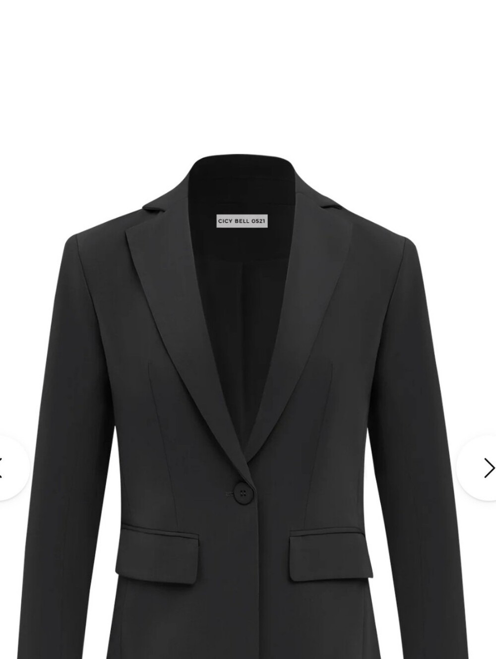 Cicy Bell Women's Black Open Front Blazer Jacket Size L